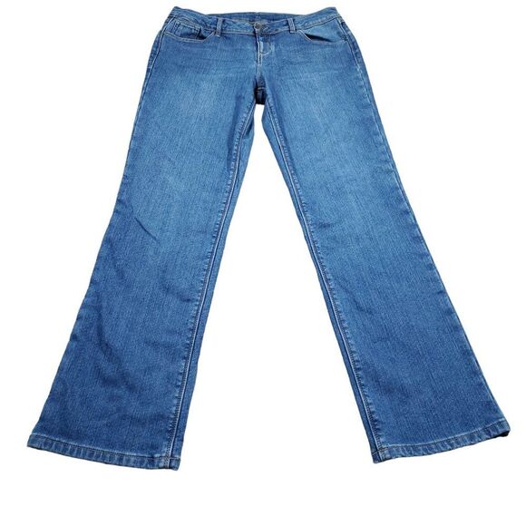 Natural Reflections Bass Pro Flannel Lined Straight Jeans Women’s 8 Blue Red - Picture 1 of 13